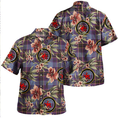 Clan Dempster Weathered Tartan Crest Badge Aloha Hawaiian Shirt Tropical Old Style EN77