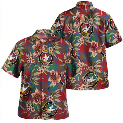 Clan Lindsay Modern Tartan Crest Badge Aloha Hawaiian Shirt Tropical Old Style