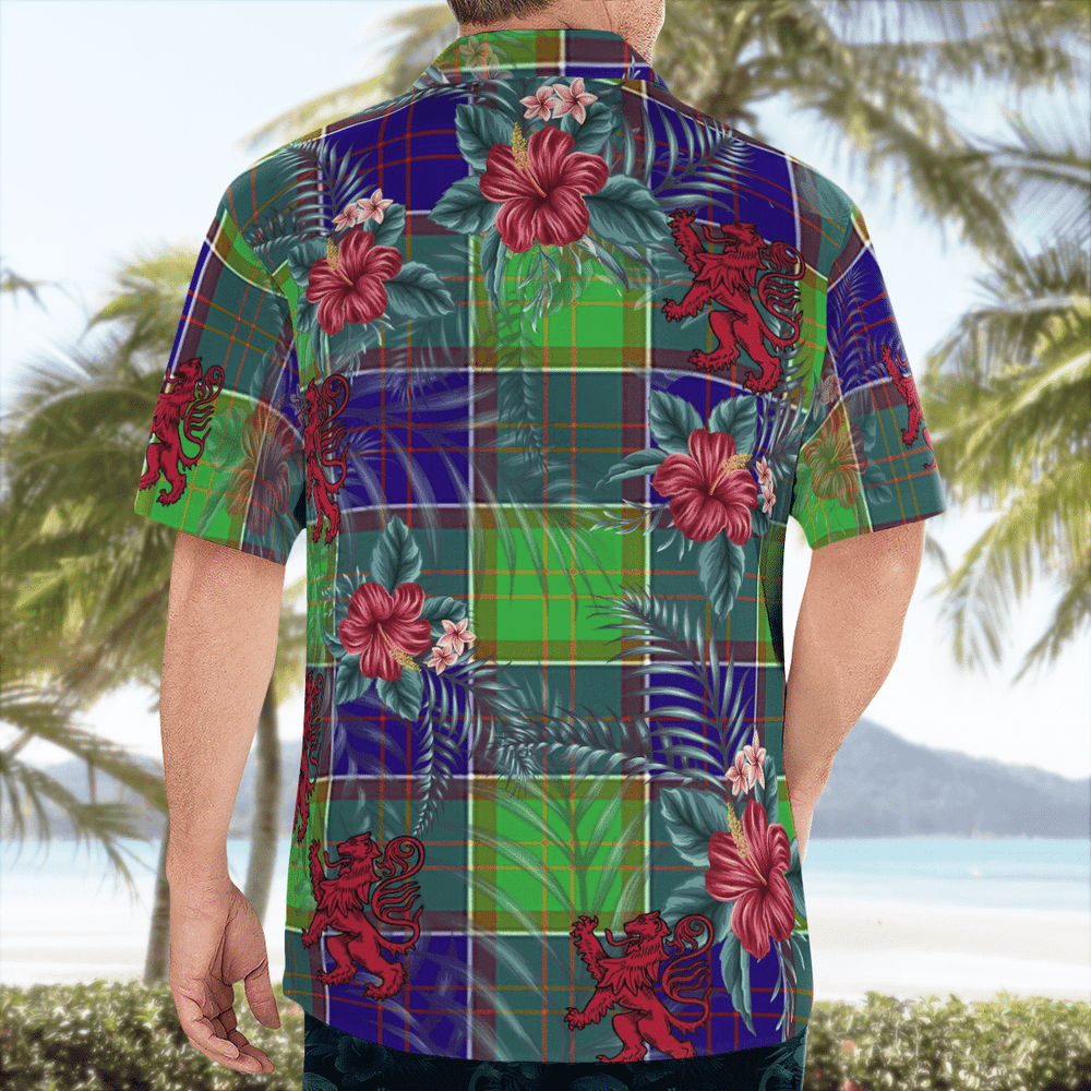 Clan Colville Tartan Scottish Lion Hawaiian Shirt VW65 Colville Tartan Tartan Hawaii Shirt