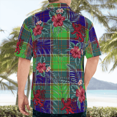Clan Colville Tartan Scottish Lion Hawaiian Shirt VW65 Colville Tartan Tartan Hawaii Shirt