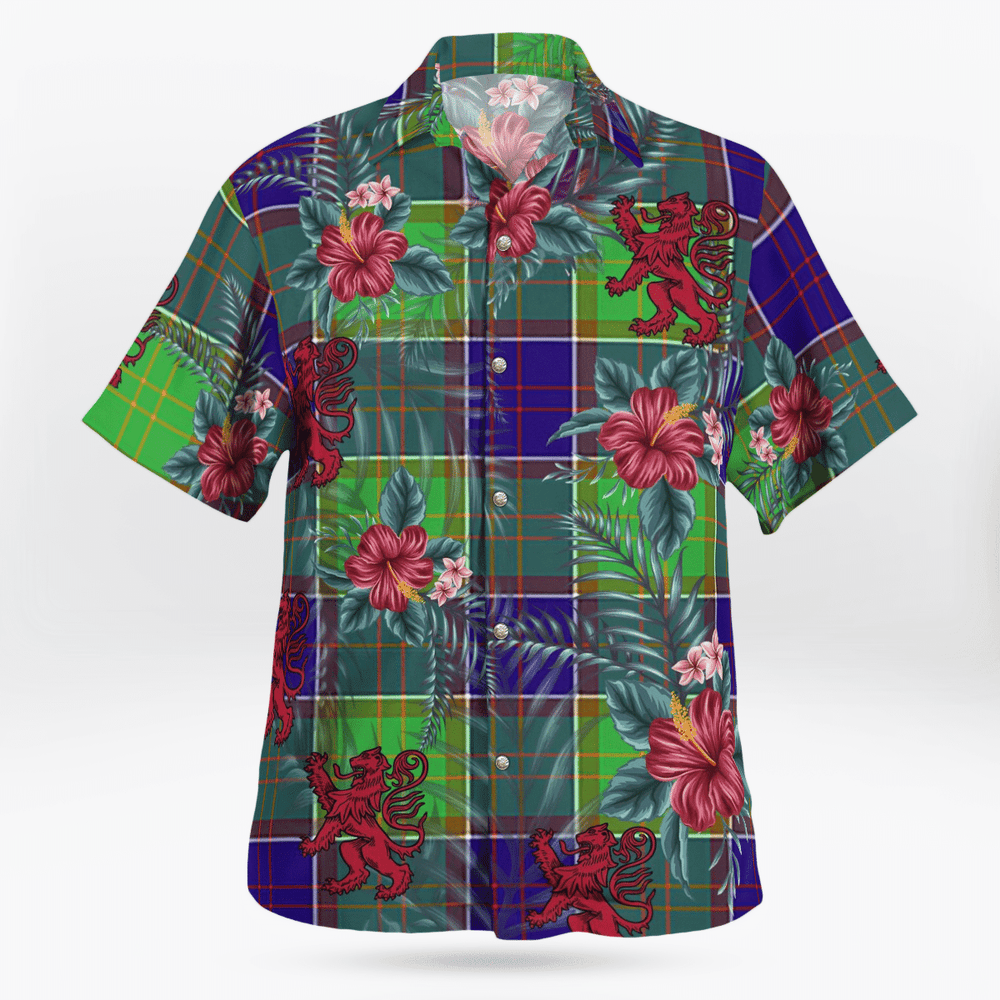 Clan Colville Tartan Scottish Lion Hawaiian Shirt VW65 Colville Tartan Tartan Hawaii Shirt