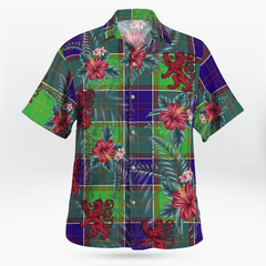 Clan Colville Tartan Scottish Lion Hawaiian Shirt VW65 Colville Tartan Tartan Hawaii Shirt