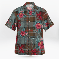Clan Fergusson Weathered Tartan Scottish Lion Hawaiian Shirt FB79 Fergusson Weathered Tartan Tartan Hawaii Shirt