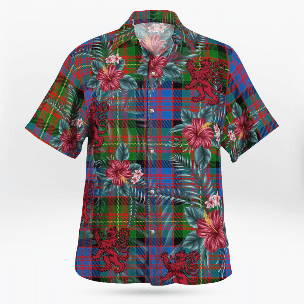 Clan Carnegie Ancient Tartan Scottish Lion Hawaiian Shirt RT38 Carnegie Ancient Tartan Tartan Hawaii Shirt
