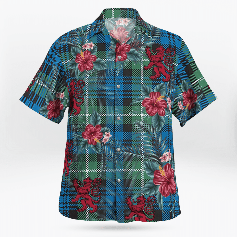 Clan Lamont Ancient Tartan Scottish Lion Hawaiian Shirt QA16 Lamont Ancient Tartan Tartan Hawaii Shirt