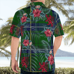 Clan Henderson Modern Tartan Scottish Lion Hawaiian Shirt GR73 Henderson Modern Tartan Tartan Hawaii Shirt