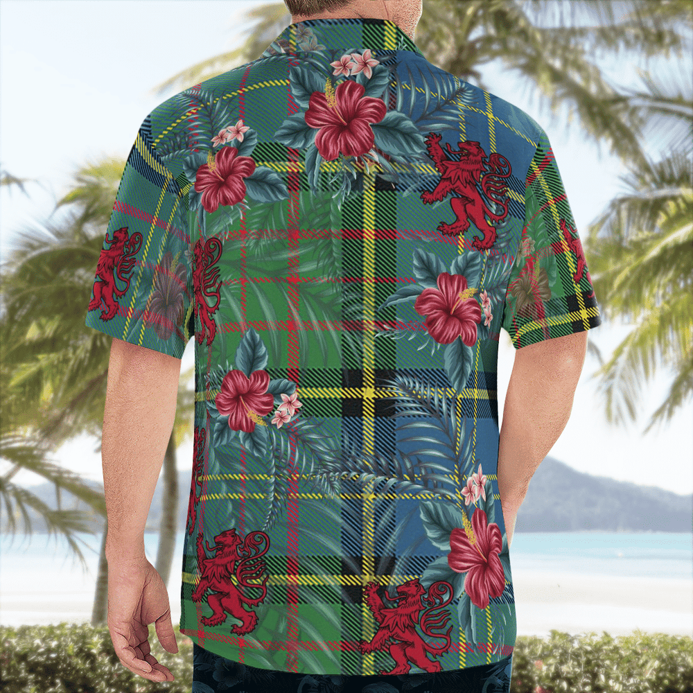 Clan MacMillan Hunting Ancient Tartan Scottish Lion Hawaiian Shirt RJ53 MacMillan Hunting Ancient Tartan Tartan Hawaii Shirt