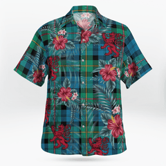 Clan MacEwen Ancient Tartan Scottish Lion Hawaiian Shirt YK22 MacEwen Ancient Tartan Tartan Hawaii Shirt