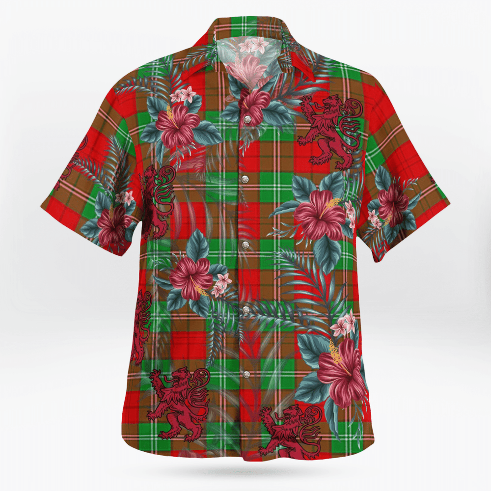 Clan Lennox Tartan Scottish Lion Hawaiian Shirt NX61 Lennox Tartan Tartan Hawaii Shirt