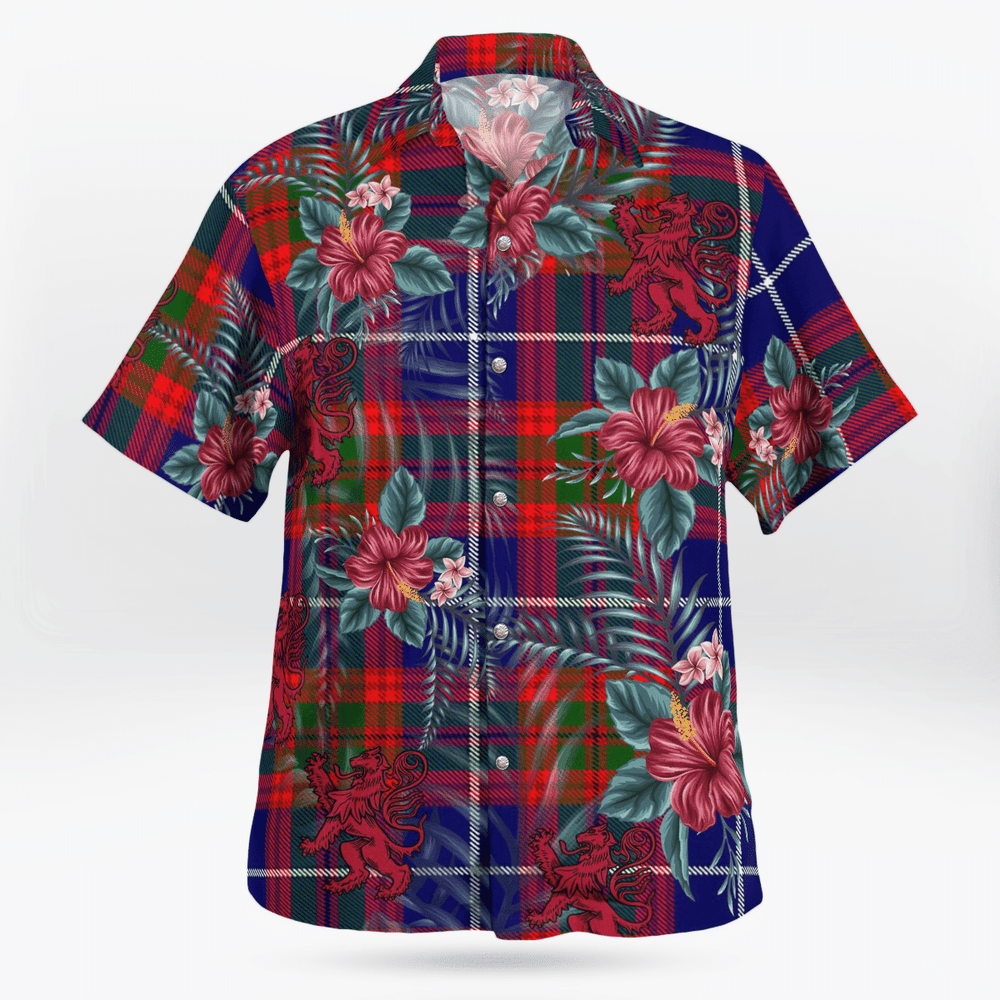 Clan Edinburgh District Tartan Scottish Lion Hawaiian Shirt AF40 Edinburgh District Tartan Tartan Hawaii Shirt