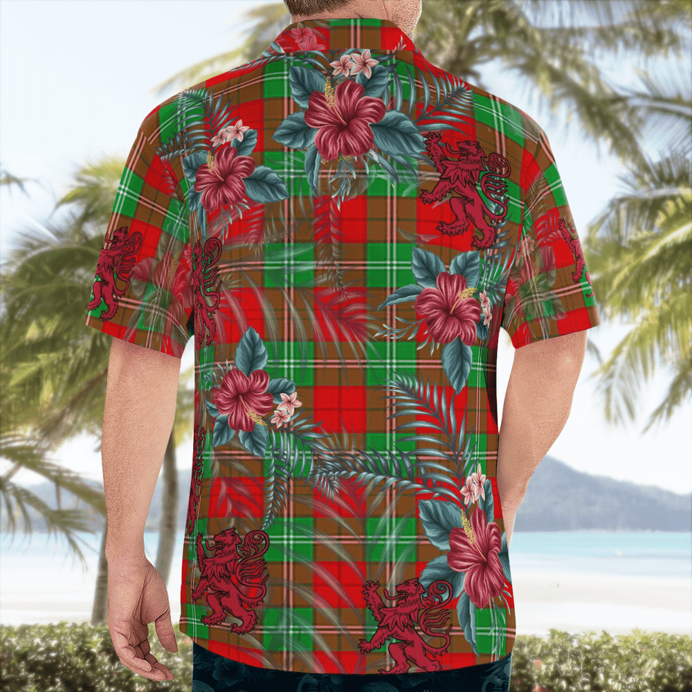 Clan Lennox Tartan Scottish Lion Hawaiian Shirt NX61 Lennox Tartan Tartan Hawaii Shirt