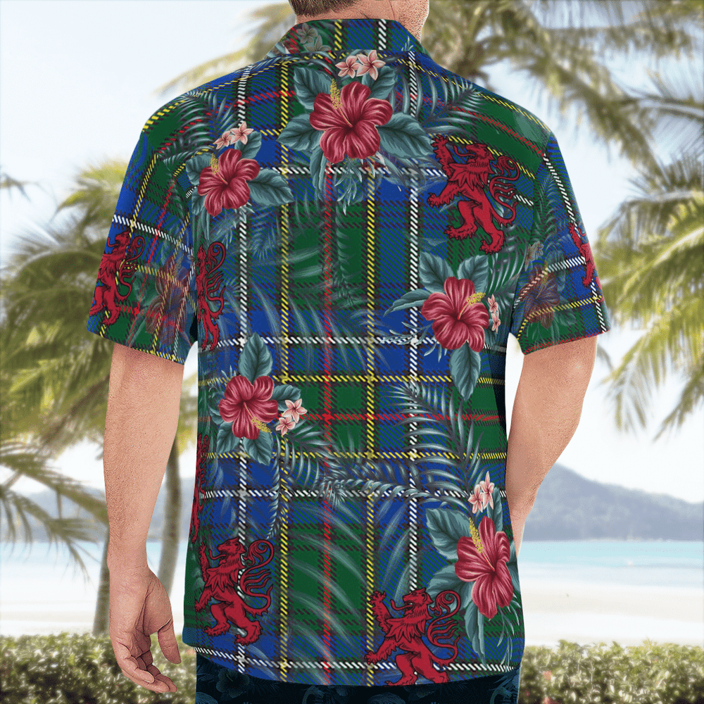 Clan Cockburn Ancient Tartan Scottish Lion Hawaiian Shirt WG80 Cockburn Ancient Tartan Tartan Hawaii Shirt
