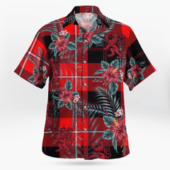 Clan Cunningham Modern Tartan Scottish Lion Hawaiian Shirt SV51 Cunningham Modern Tartan Tartan Hawaii Shirt
