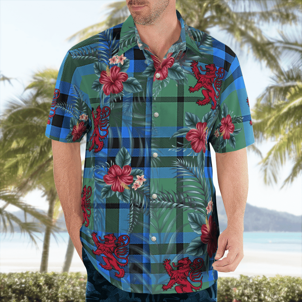 Clan Falconer Tartan Scottish Lion Hawaiian Shirt ZL44 Falconer Tartan Tartan Hawaii Shirt