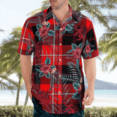 Clan Cunningham Modern Tartan Scottish Lion Hawaiian Shirt SV51 Cunningham Modern Tartan Tartan Hawaii Shirt