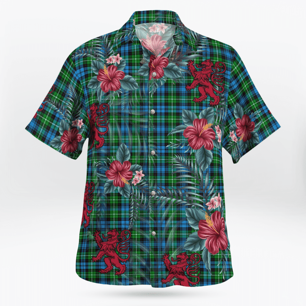 Clan Lammie Tartan Scottish Lion Hawaiian Shirt CD96 Lammie Tartan Tartan Hawaii Shirt