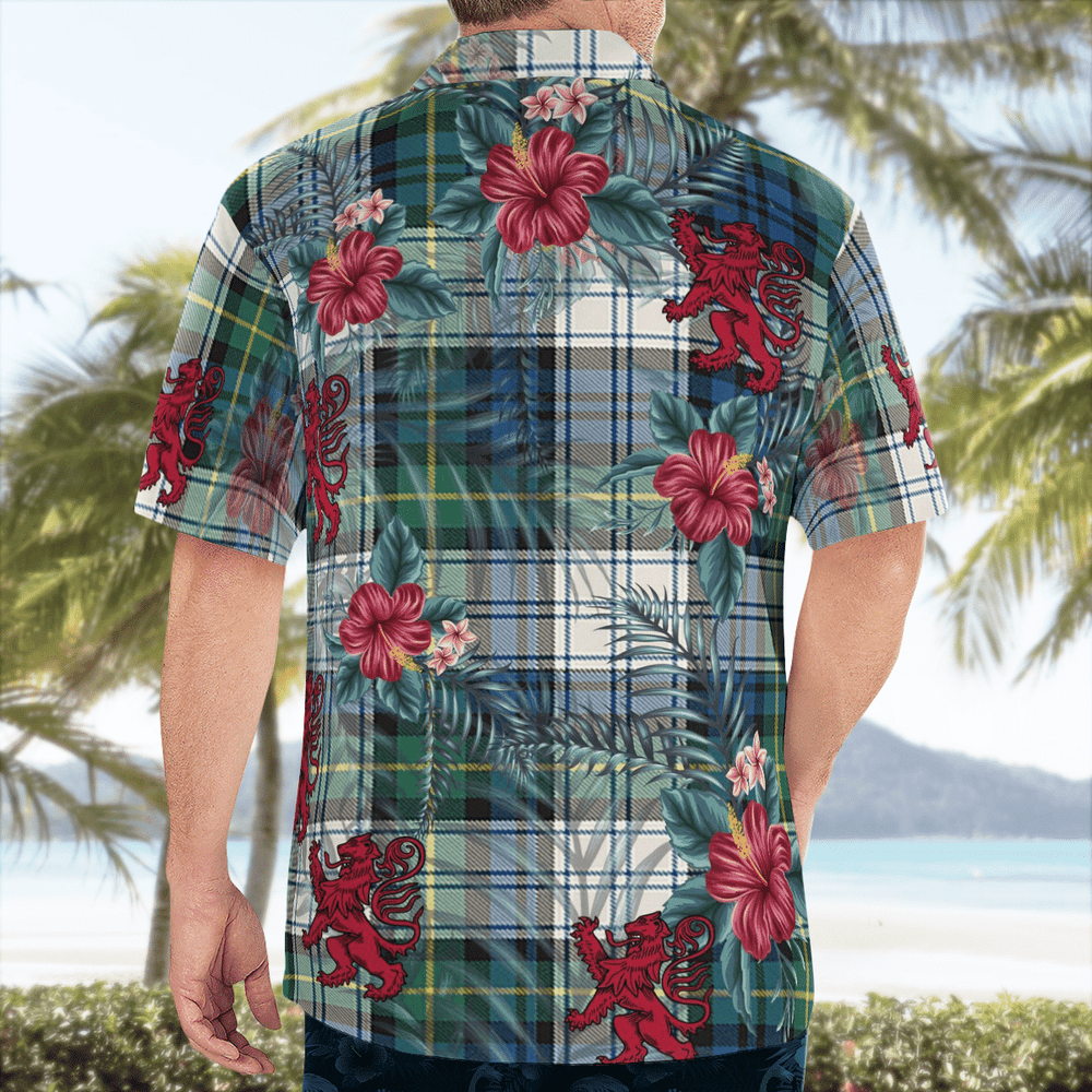 Clan Gordon Dress Ancient Tartan Scottish Lion Hawaiian Shirt PQ36 Gordon Dress Ancient Tartan Tartan Hawaii Shirt