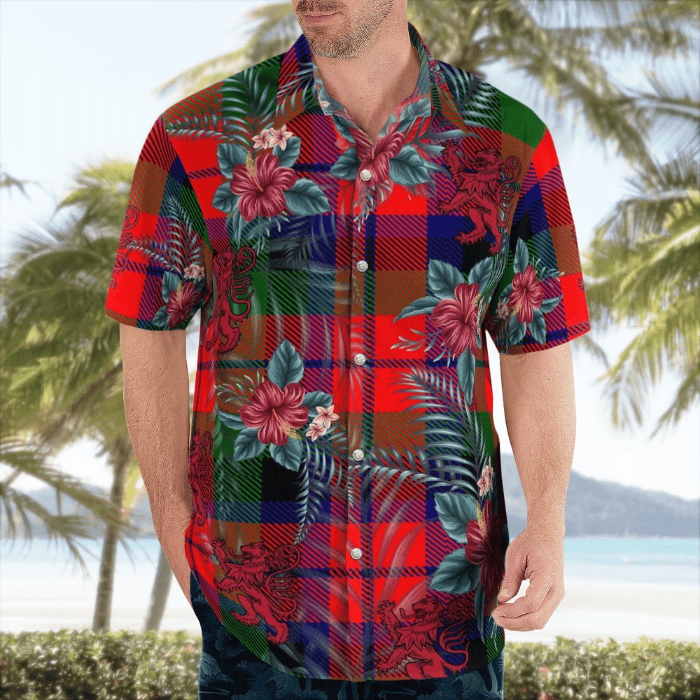 Clan MacNaughton Modern Tartan Scottish Lion Hawaiian Shirt UO83 MacNaughton Modern Tartan Tartan Hawaii Shirt