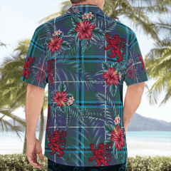 Clan Sandilands (Douglas) Tartan Scottish Lion Hawaiian Shirt WM98 Sandilands (Douglas) Tartan Tartan Hawaii Shirt