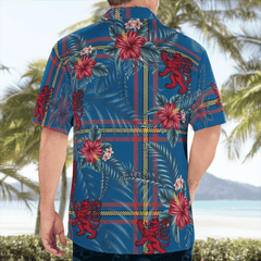 Clan MacLaine of Loch Buie Hunting Ancient Tartan Scottish Lion Hawaiian Shirt KZ25 MacLaine of Loch Buie Hunting Ancient Tartan Tartan Hawaii Shirt