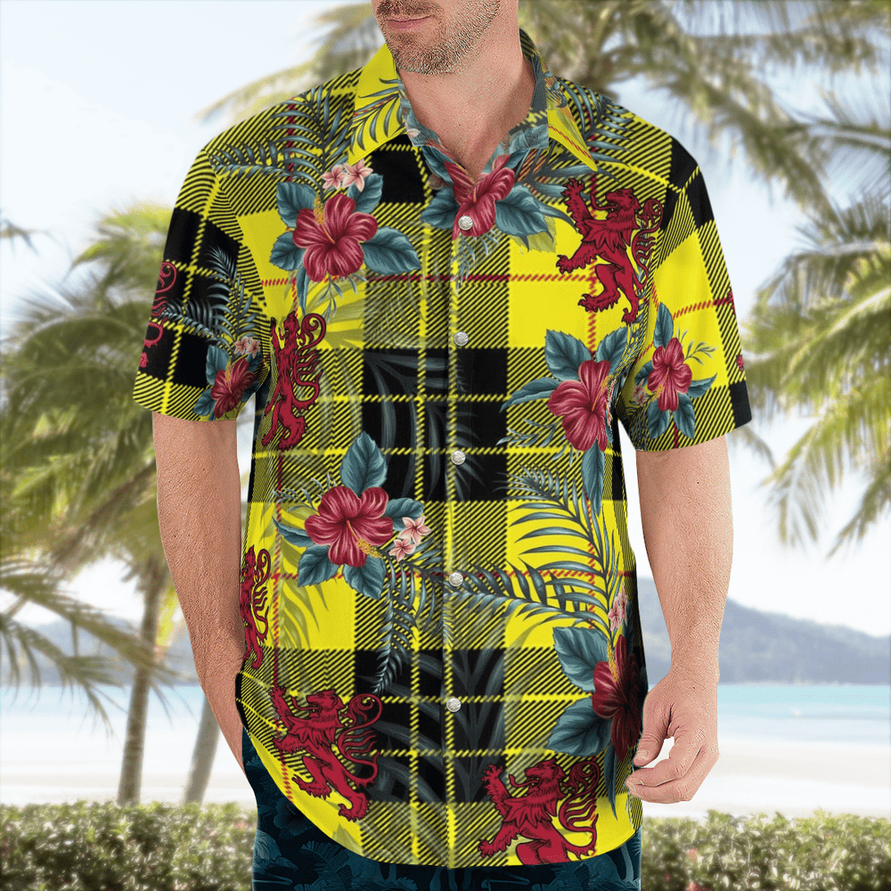 Clan MacLeod of Lewis Modern Tartan Scottish Lion Hawaiian Shirt WY60 MacLeod of Lewis Modern Tartan Tartan Hawaii Shirt
