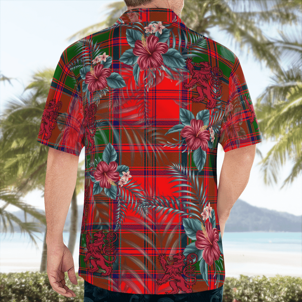 Clan Grant Modern Tartan Scottish Lion Hawaiian Shirt RZ43 Grant Modern Tartan Tartan Hawaii Shirt