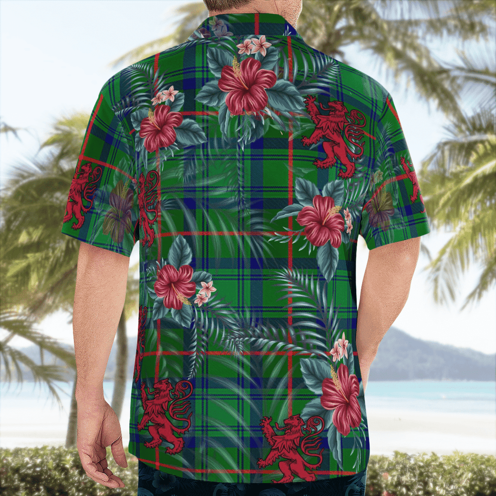 Clan Cranstoun Tartan Scottish Lion Hawaiian Shirt FF90 Cranstoun Tartan Tartan Hawaii Shirt
