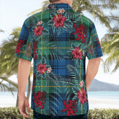 Clan Gordon Ancient Tartan Scottish Lion Hawaiian Shirt SR70 Gordon Ancient Tartan Tartan Hawaii Shirt