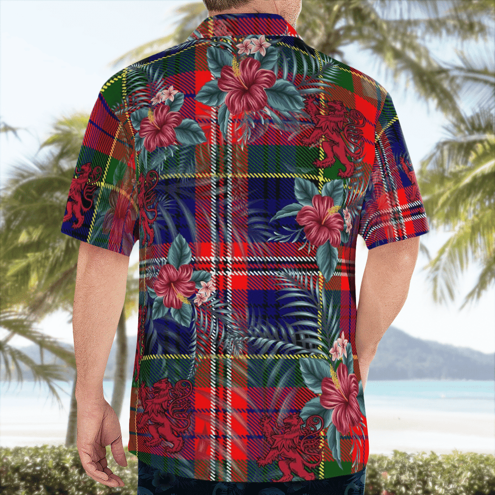 Clan MacPherson Modern Tartan Scottish Lion Hawaiian Shirt ZV67 MacPherson Modern Tartan Tartan Hawaii Shirt