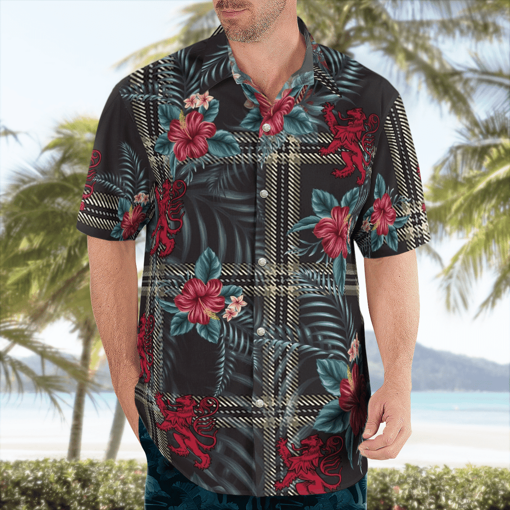 Clan Eternity Tartan Scottish Lion Hawaiian Shirt GJ24 Eternity Tartan Tartan Hawaii Shirt