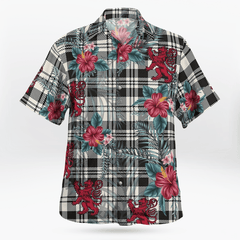 Clan Scott Black & White Ancient Tartan Scottish Lion Hawaiian Shirt AU80 Scott Black & White Ancient Tartan Tartan Hawaii Shirt