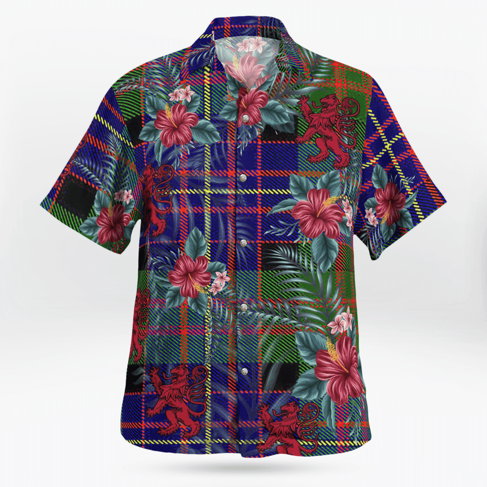 Clan Chalmer Tartan Scottish Lion Hawaiian Shirt KB79 Chalmer Tartan Tartan Hawaii Shirt