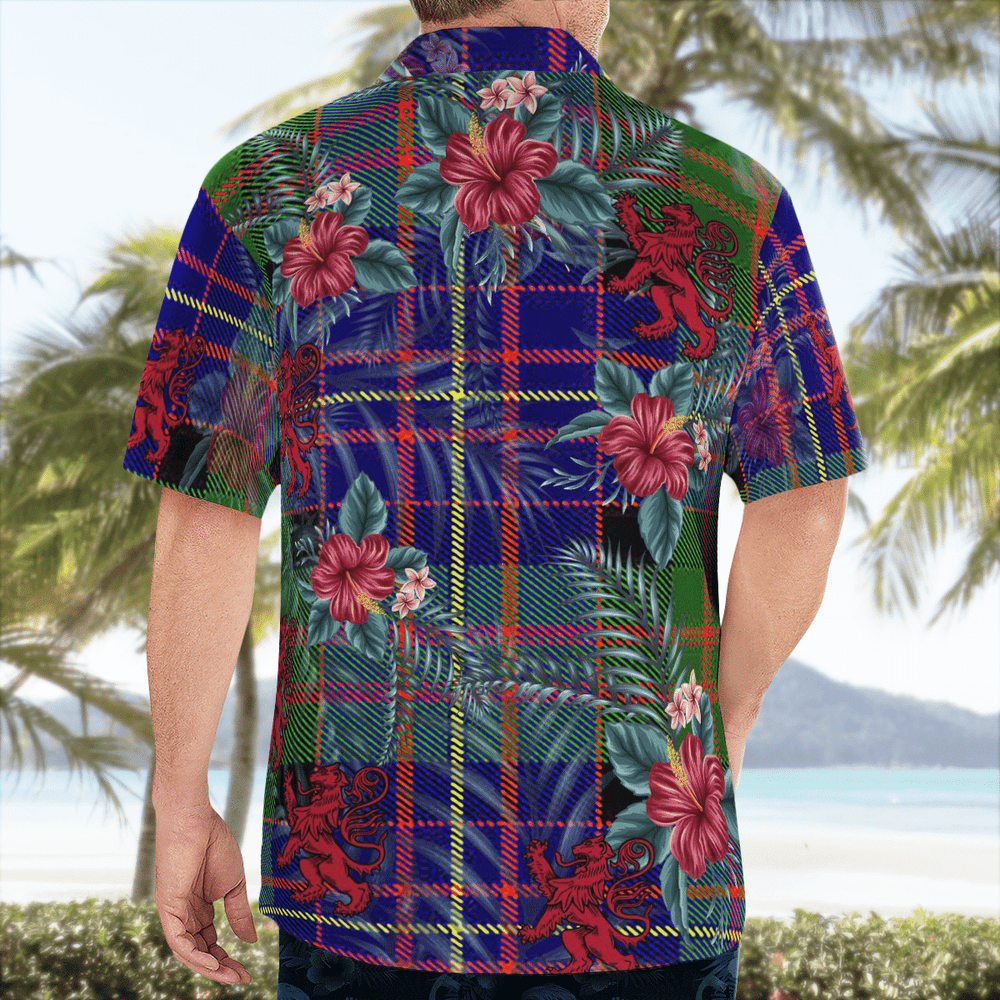 Clan Chalmer Tartan Scottish Lion Hawaiian Shirt KB79 Chalmer Tartan Tartan Hawaii Shirt