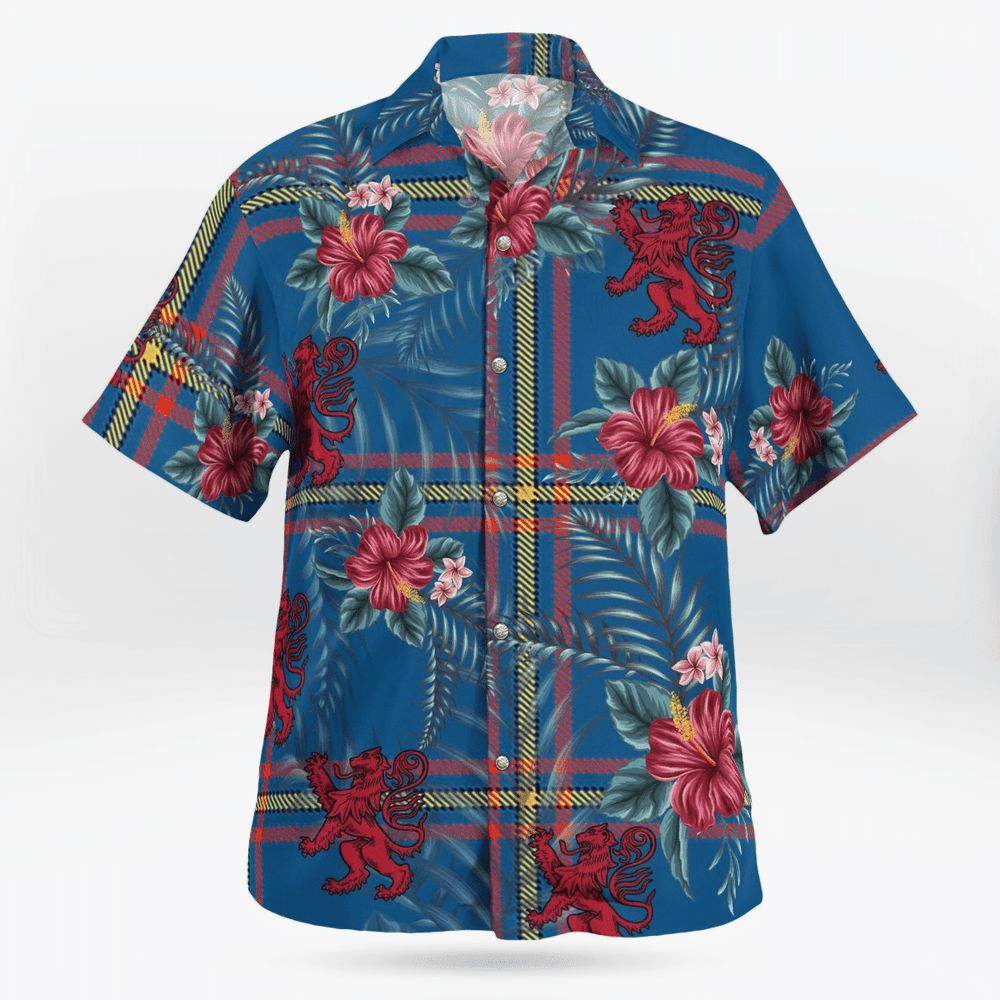 Clan MacLaine of Loch Buie Hunting Ancient Tartan Scottish Lion Hawaiian Shirt KZ25 MacLaine of Loch Buie Hunting Ancient Tartan Tartan Hawaii Shirt