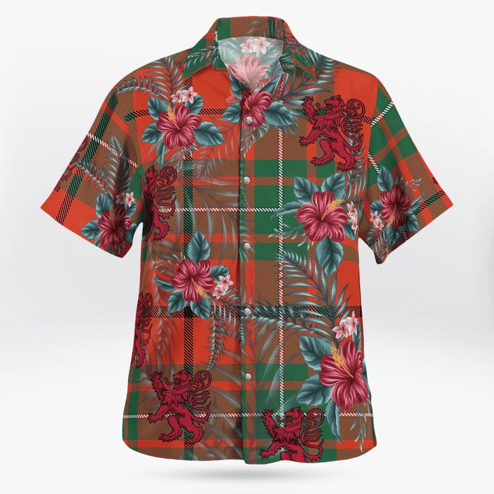Clan MacAulay Ancient Tartan Scottish Lion Hawaiian Shirt YB33 MacAulay Ancient Tartan Tartan Hawaii Shirt