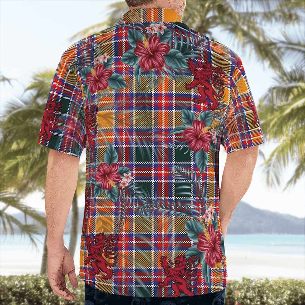 Clan Jacobite Tartan Scottish Lion Hawaiian Shirt IE63 Jacobite Tartan Tartan Hawaii Shirt