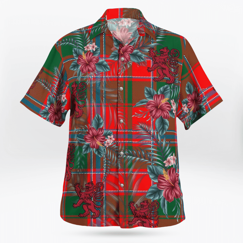 Clan Dalziel Modern Tartan Scottish Lion Hawaiian Shirt BC87 Dalziel Modern Tartan Tartan Hawaii Shirt