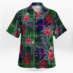 Clan Leslie Hunting Tartan Scottish Lion Hawaiian Shirt YE32 Leslie Hunting Tartan Tartan Hawaii Shirt