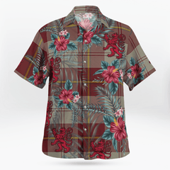Clan Cunningham Burgundy Dancers Tartan Scottish Lion Hawaiian Shirt PC97 Cunningham Burgundy Dancers Tartan Tartan Hawaii Shirt