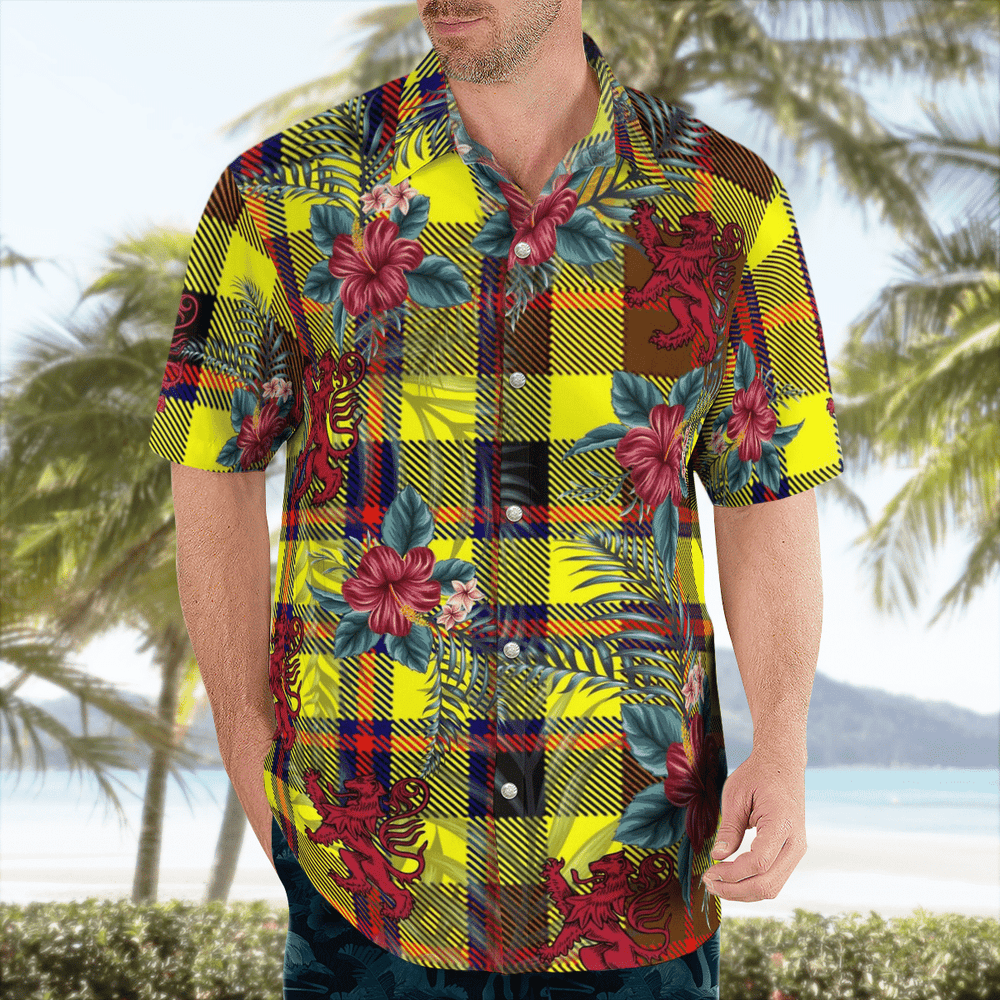 Clan Jardine Tartan Scottish Lion Hawaiian Shirt BA77 Jardine Tartan Tartan Hawaii Shirt
