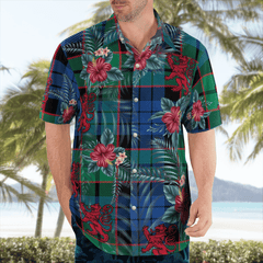Clan Fletcher Ancient Tartan Scottish Lion Hawaiian Shirt BZ45 Fletcher Ancient Tartan Tartan Hawaii Shirt