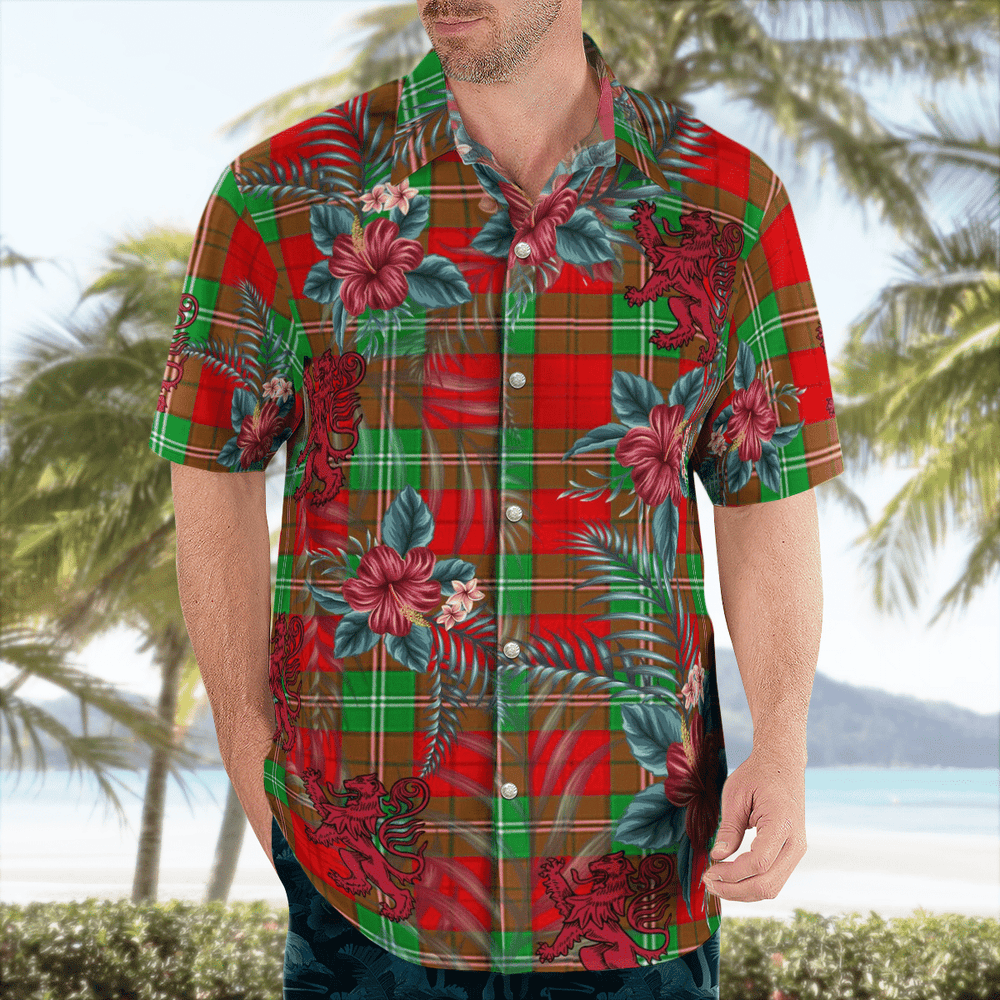 Clan Gartshore Tartan Scottish Lion Hawaiian Shirt ZE71 Gartshore Tartan Tartan Hawaii Shirt
