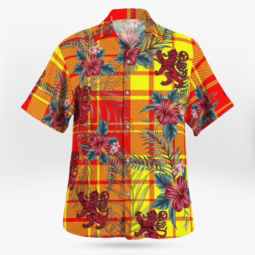 Clan MacMillan Tartan Scottish Lion Hawaiian Shirt OR26 MacMillan Tartan Tartan Hawaii Shirt