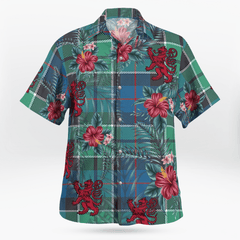 Clan Leslie Hunting Ancient Tartan Scottish Lion Hawaiian Shirt ZY97 Leslie Hunting Ancient Tartan Tartan Hawaii Shirt