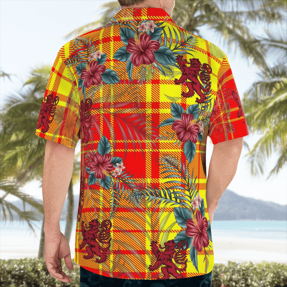 Clan MacMillan Tartan Scottish Lion Hawaiian Shirt OR26 MacMillan Tartan Tartan Hawaii Shirt