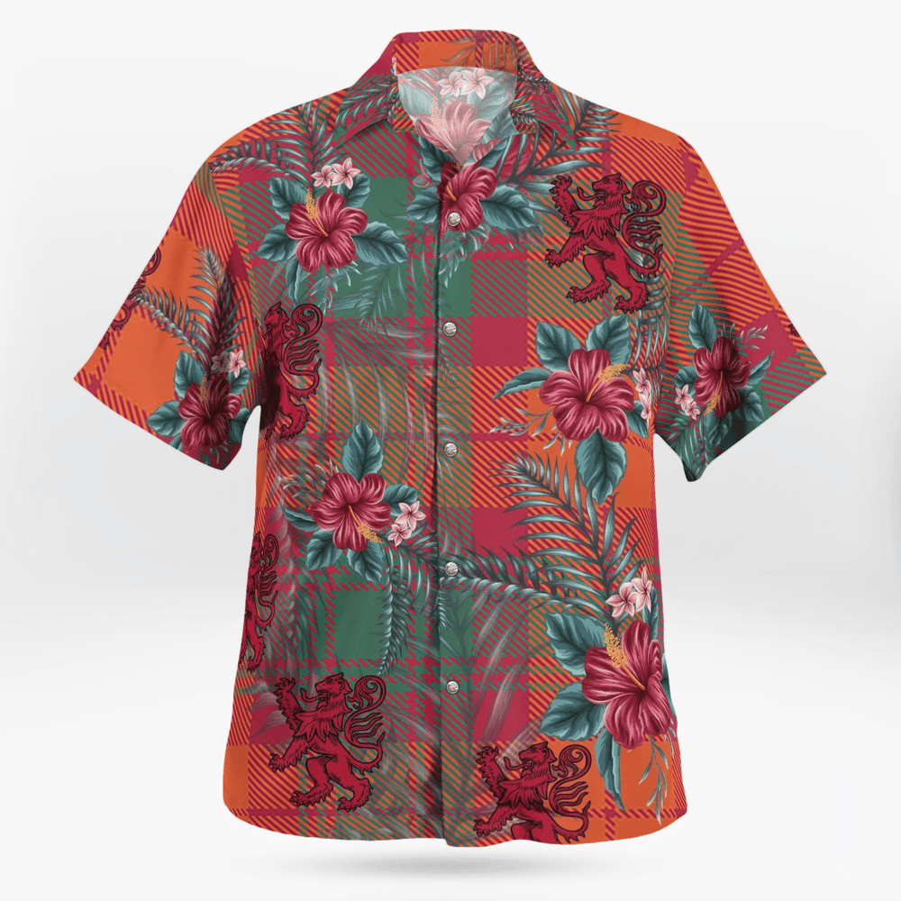 Clan MacNab Ancient Tartan Scottish Lion Hawaiian Shirt YK45 MacNab Ancient Tartan Tartan Hawaii Shirt