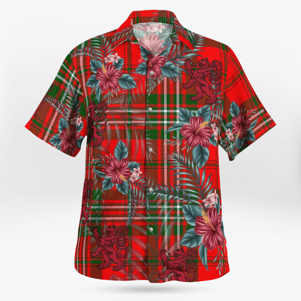 Clan Scott Modern Tartan Scottish Lion Hawaiian Shirt IQ16 Scott Modern Tartan Tartan Hawaii Shirt