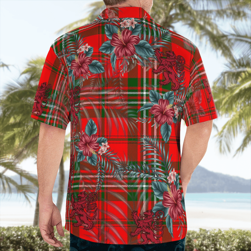 Clan Scott Modern Tartan Scottish Lion Hawaiian Shirt IQ16 Scott Modern Tartan Tartan Hawaii Shirt