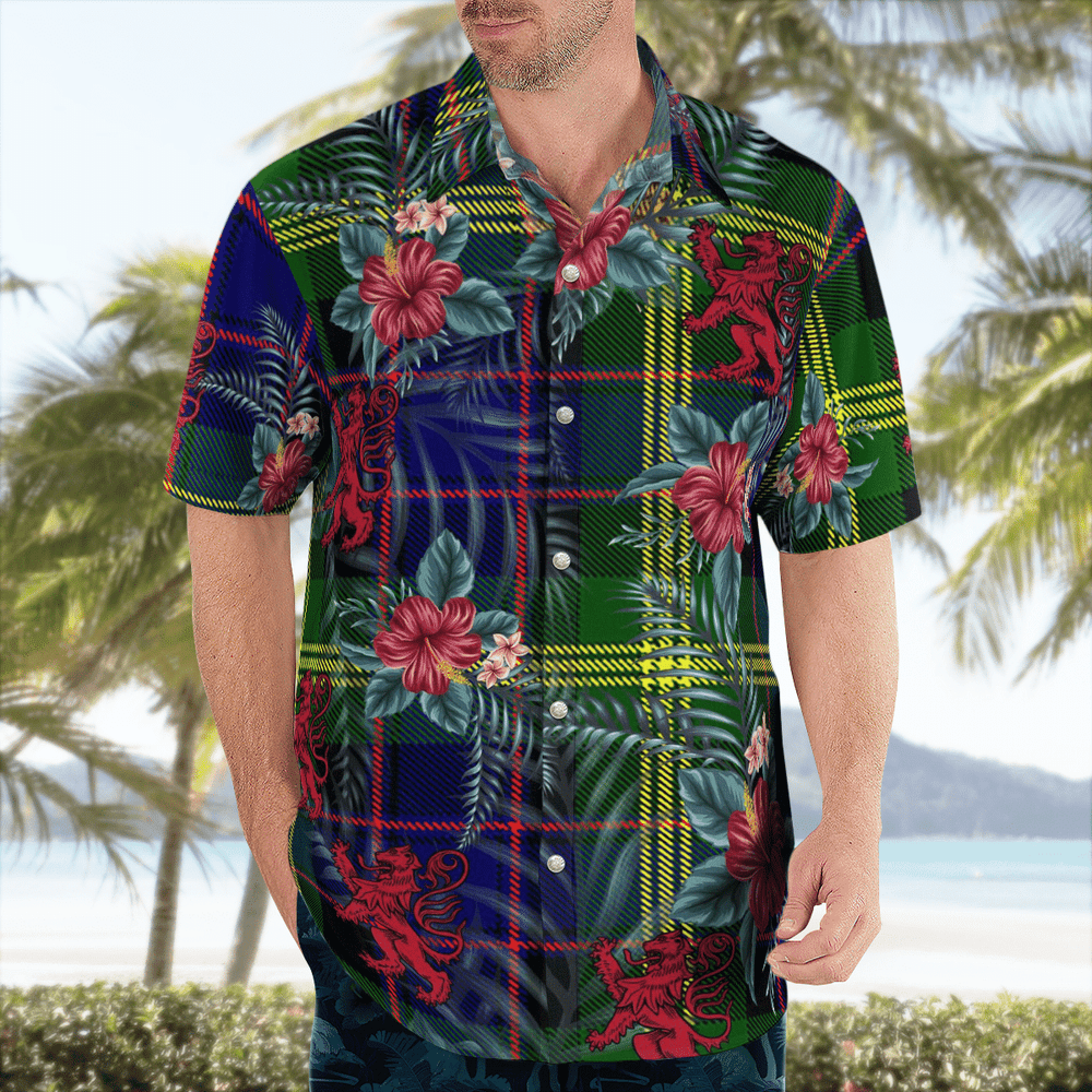 Clan Watson Modern Tartan Scottish Lion Hawaiian Shirt HN19 Watson Modern Tartan Tartan Hawaii Shirt