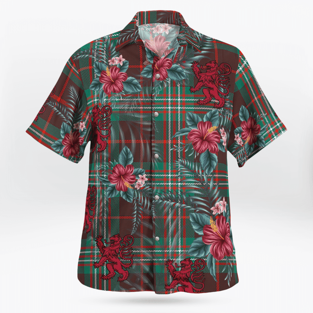 Clan Scott Brown Ancient Tartan Scottish Lion Hawaiian Shirt CR39 Scott Brown Ancient Tartan Tartan Hawaii Shirt